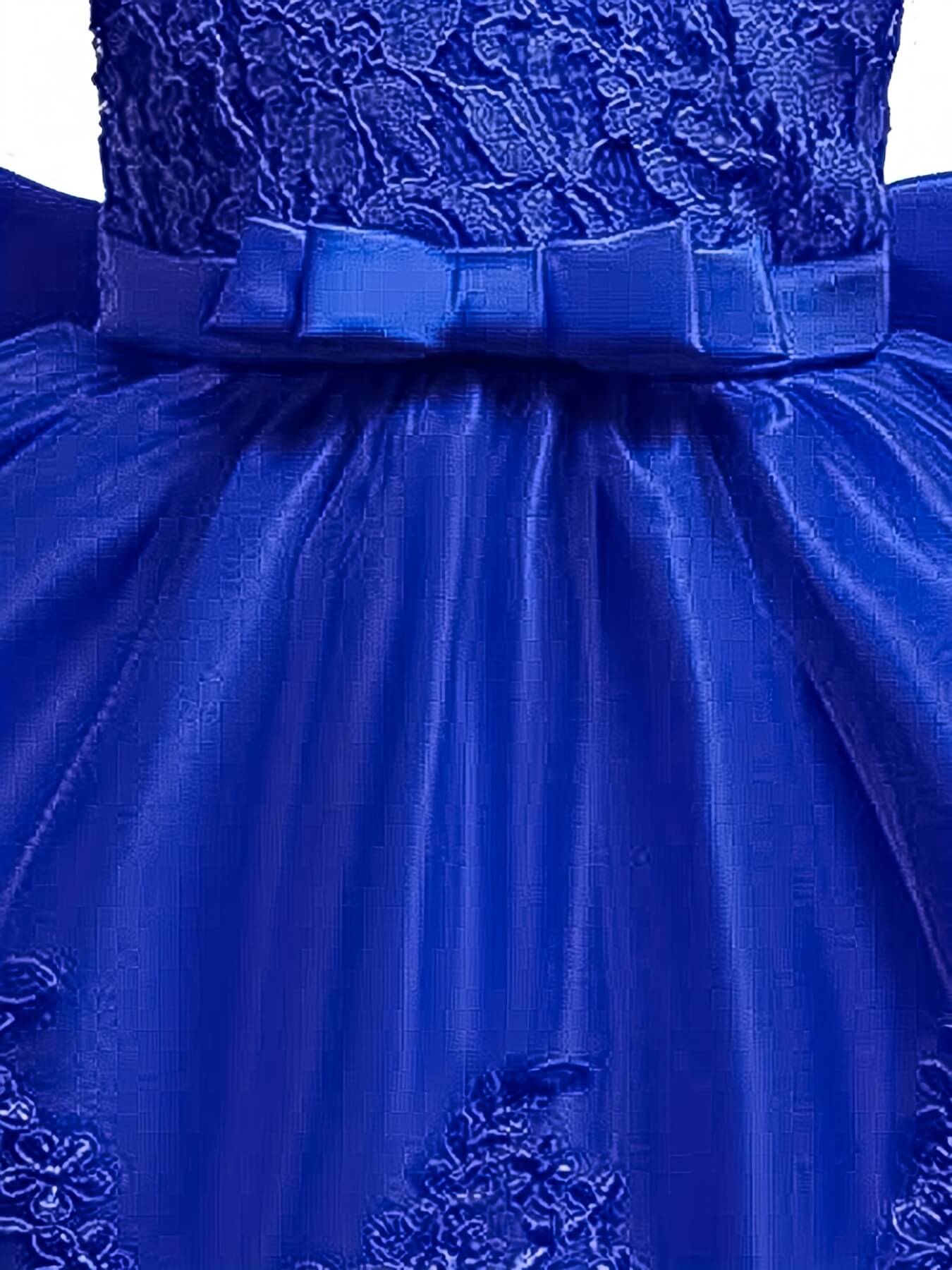 Bowknot Sleeveless Lace Girls Princess Dress