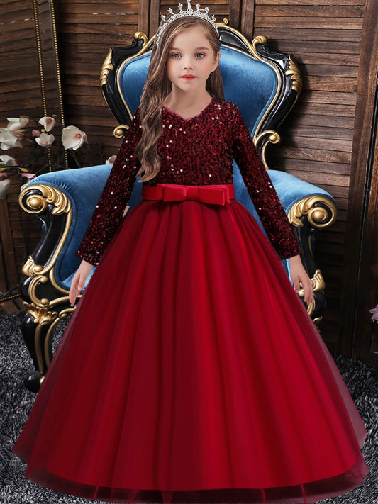 Princess Party Pageant Dress for Girls in Red