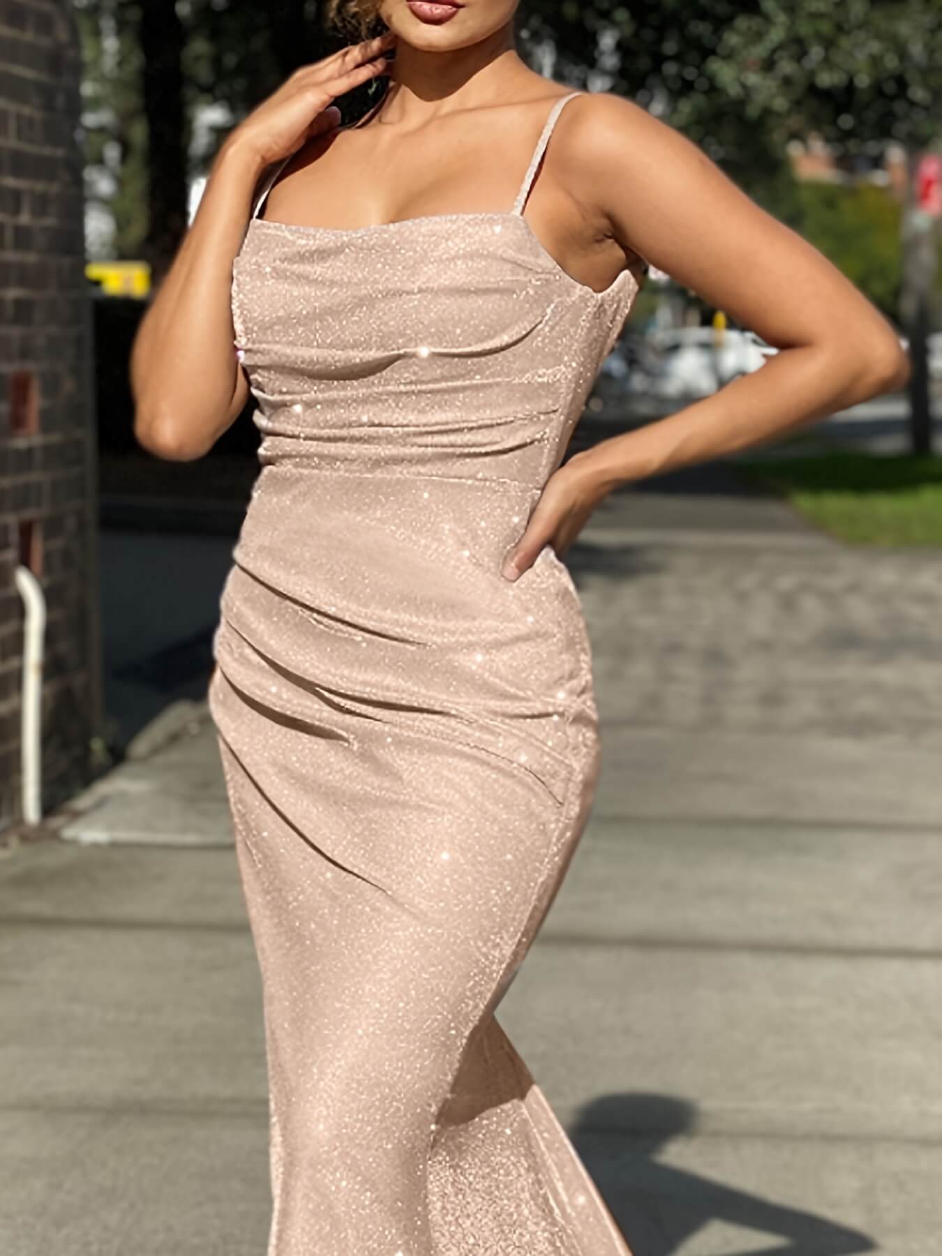 Sleek Sleeveless Backless Sequin Dress for Adults