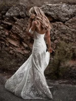 Boho Lace Mermaid Wedding Dress