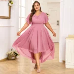 Plus Size Chiffon Butterfly Sleeve A-Line Maxi Dress