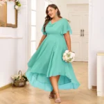 Plus Size Chiffon Butterfly Sleeve A-Line Maxi Dress